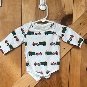 Monica + Andy Baby Bodysuit with Tractor Print